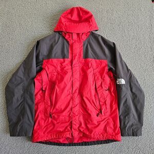 The North Face Jacket Mens L Red Black Nylon Zip Up Goretex Hood Waterproof